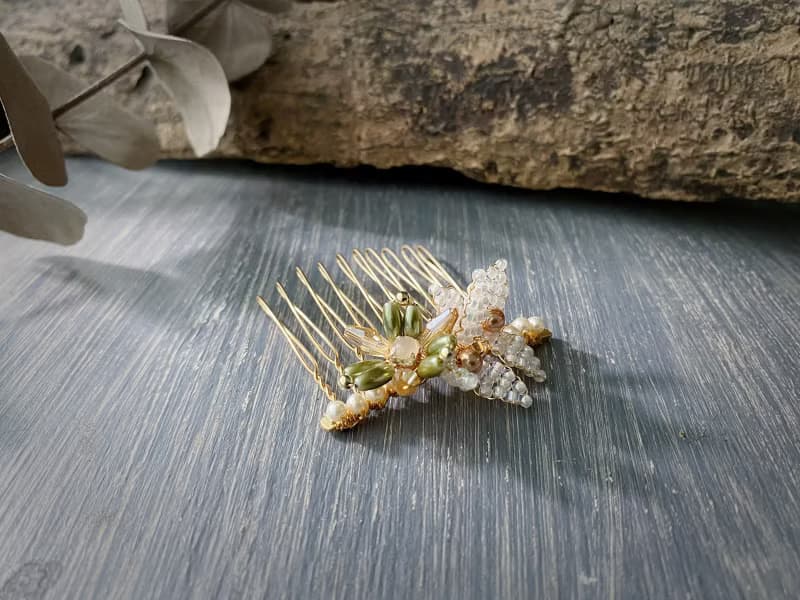 施華洛世奇珍珠-織花似錦髮夾/髮梳(小