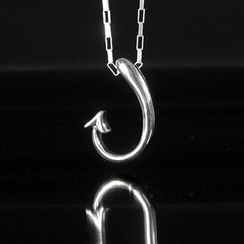 Love Hook for M | 愛心惡魔尾巴情侶純銀手工對墜項鍊/墜鍊.男款