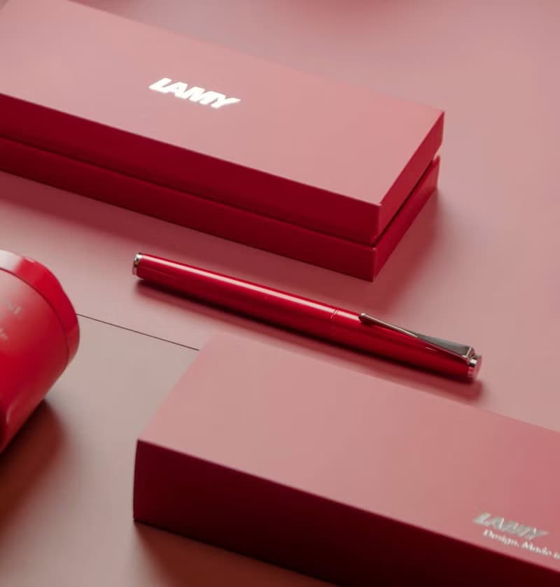LAMY 鋼珠筆+筆袋禮盒 / studio 系列  - 狂野紅