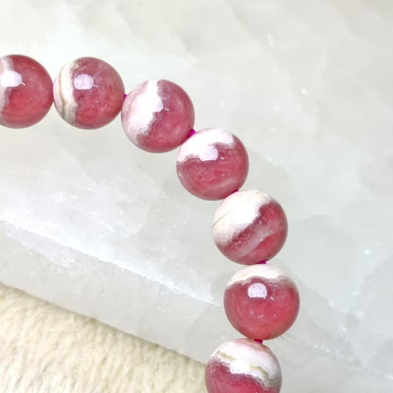 五花腩 紅紋石 Rhodochrosite 9mm 手串 手鍊 天然水晶