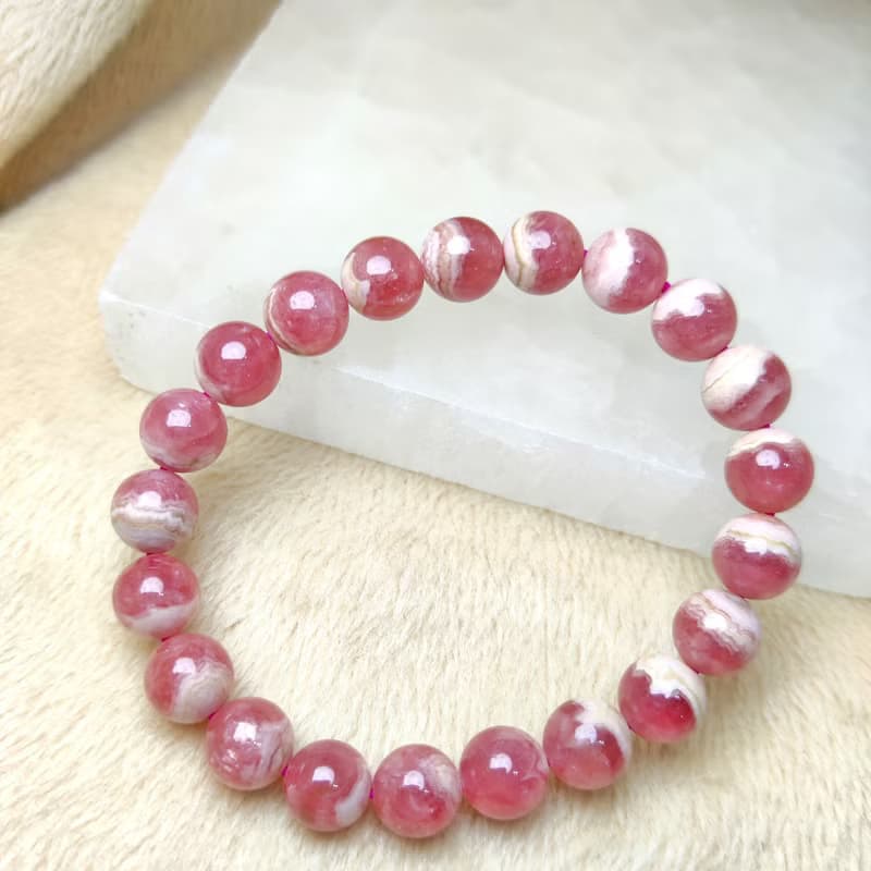 五花腩 紅紋石 Rhodochrosite 9mm 手串 手鍊 天然水晶