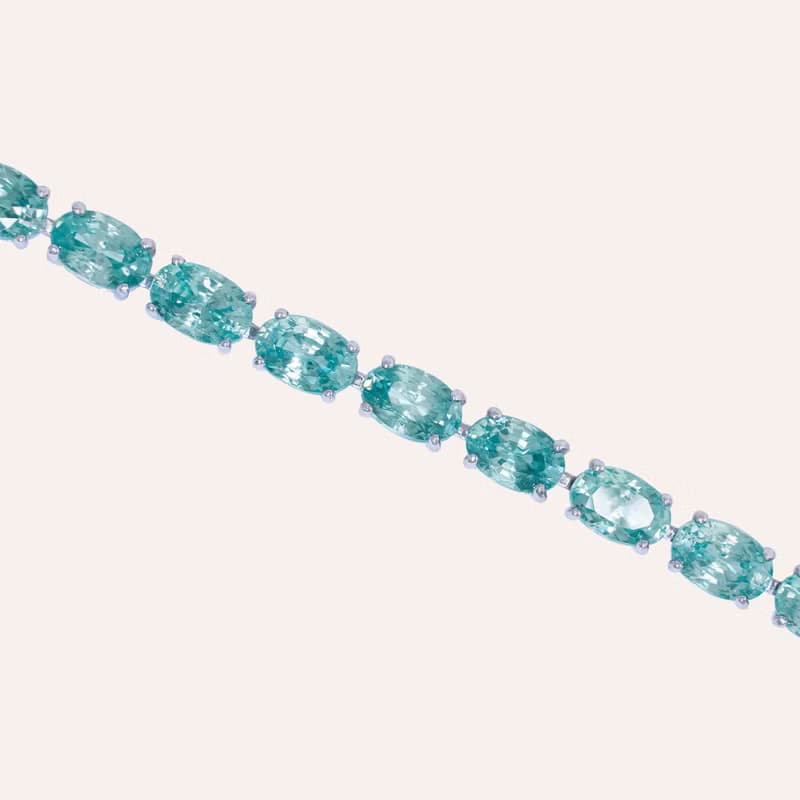 安珠 風信子 藍色 橢圓 4*6mm 手鍊 和諧系列 Oval B 寶石銀飾