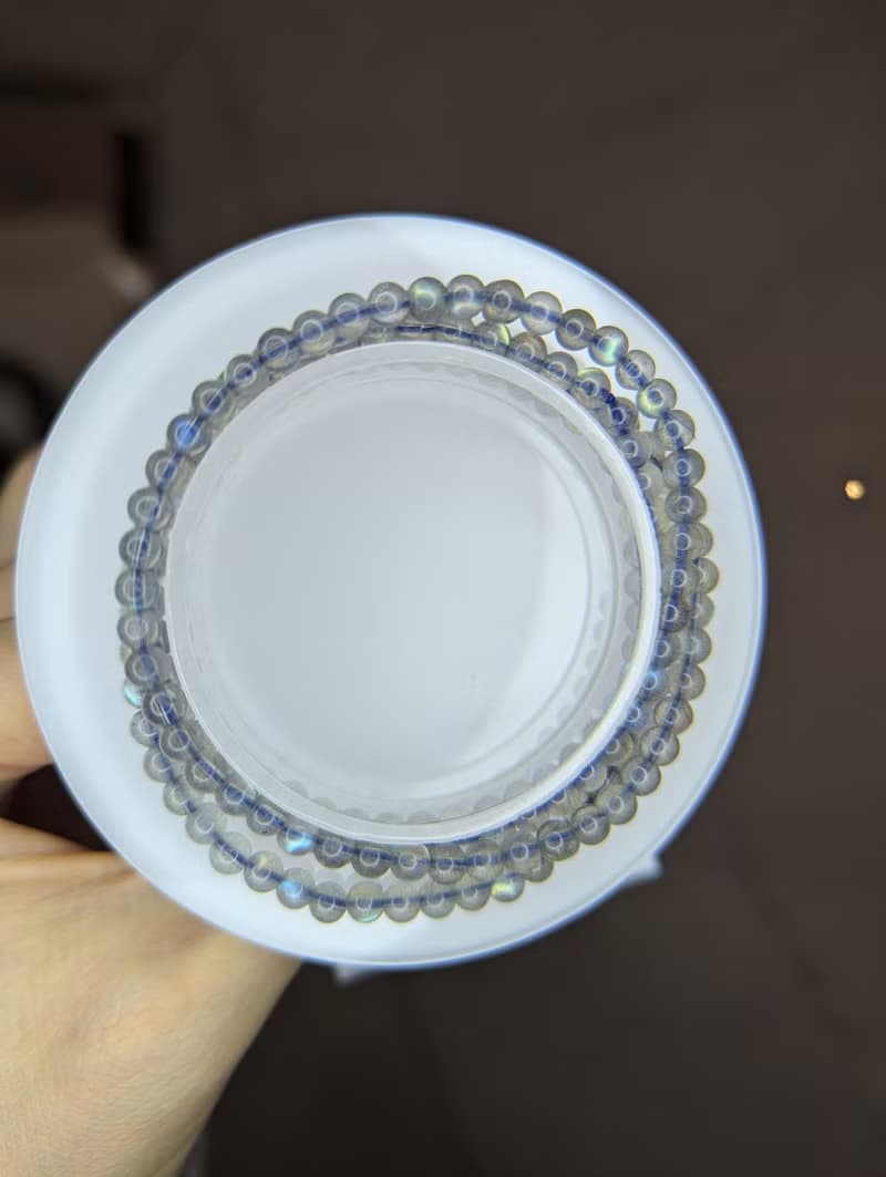 天然拉長石 水晶三圈款手鍊【4mm】