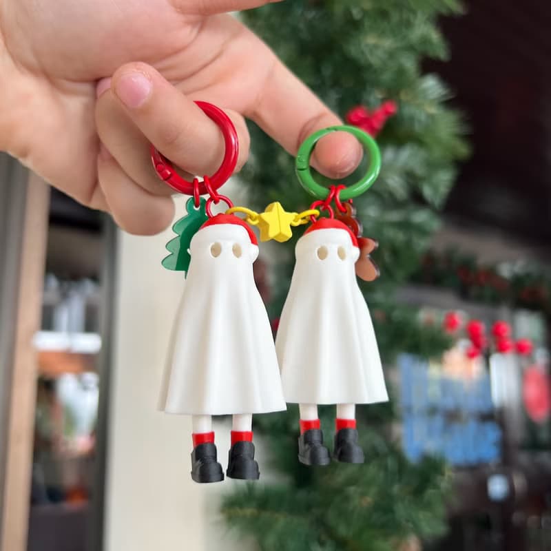 Couple Zou X'mas Ghost - Ghost Keychain, Christmas Couple Edition