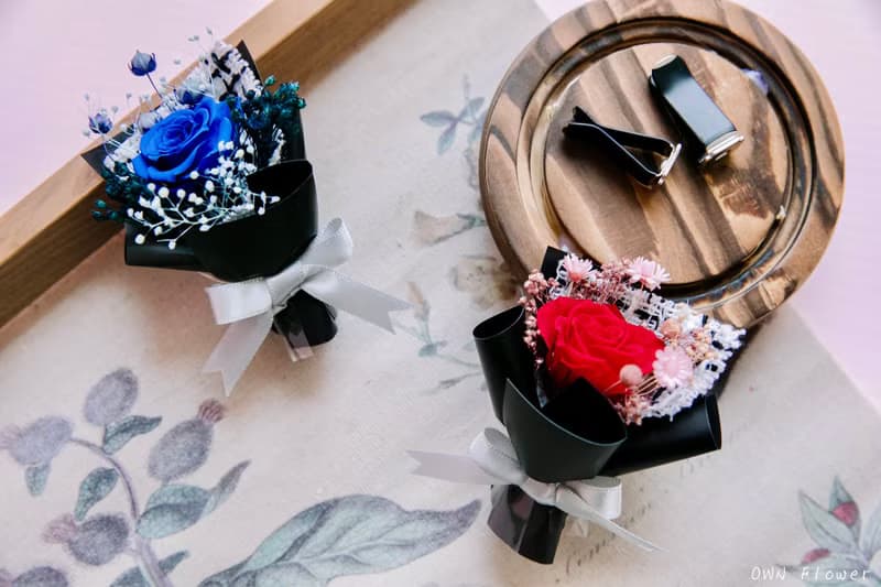 迷你花束/紅玫瑰小花束/永生花束/不凋花花束/車用香氛/車用擴香