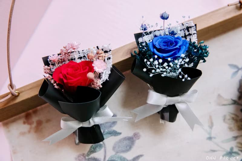 迷你花束/紅玫瑰小花束/永生花束/不凋花花束/車用香氛/車用擴香
