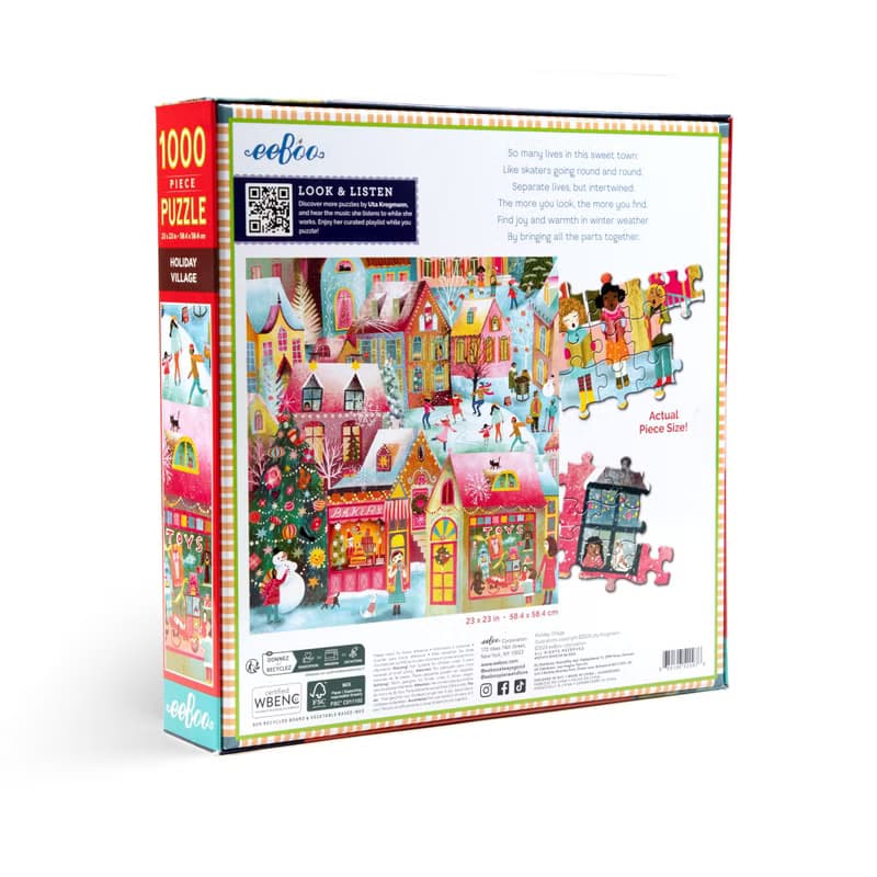 eeBoo 1000片拼圖 - Holiday Village 假期村莊 (聖誕節Christmas