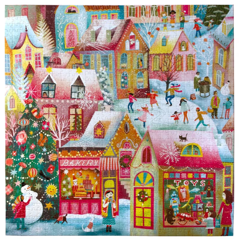 eeBoo 1000片拼圖 - Holiday Village 假期村莊 (聖誕節Christmas
