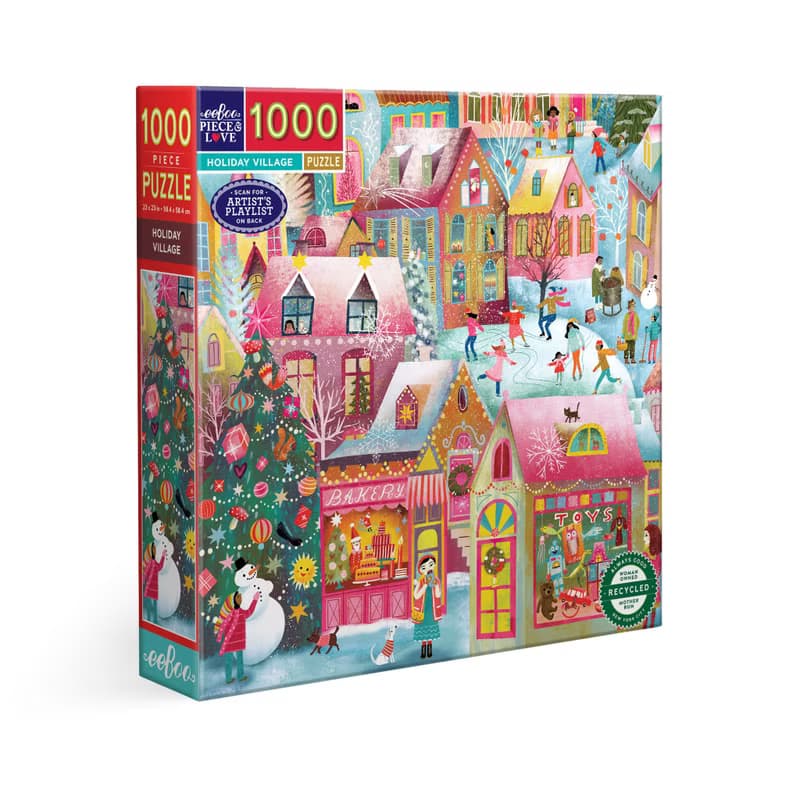 eeBoo 1000片拼圖 - Holiday Village 假期村莊 (聖誕節Christmas