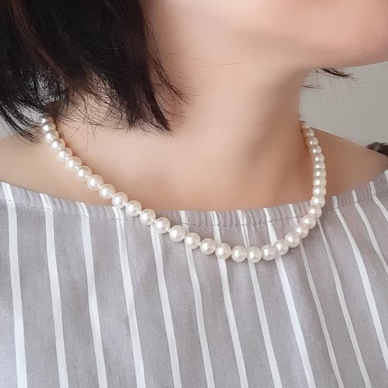 K18　マンテル　ネックレス　あこや真珠　パールネックレス　あこやパール　日本の真珠　トグルクラスプ pearl necklace 珍珠項鍊 珍珠项链