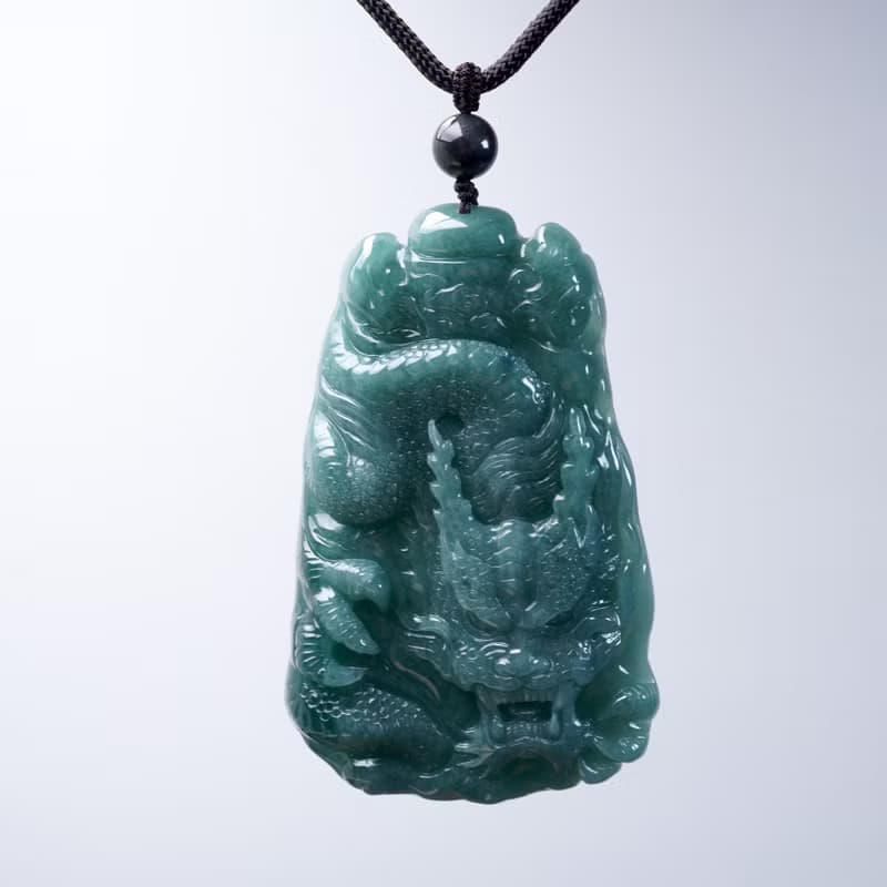 【龍行天下】藍水翡翠霸王龍牌項鍊 | 天然A貨翡翠 |送禮