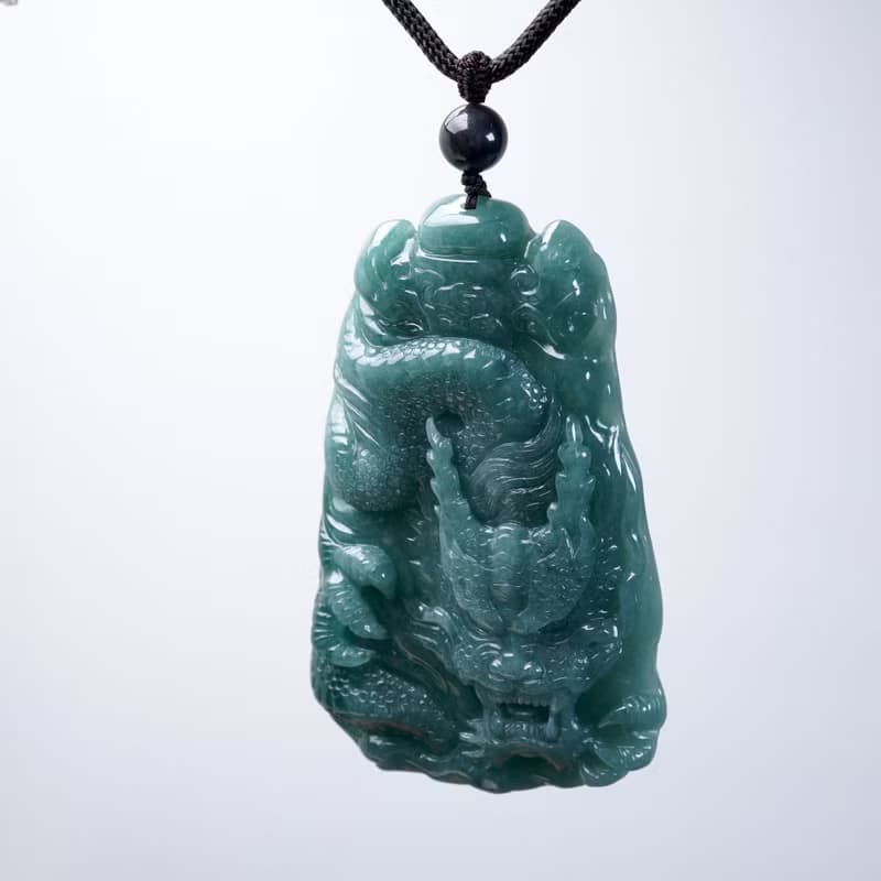 【龍行天下】藍水翡翠霸王龍牌項鍊 | 天然A貨翡翠 |送禮