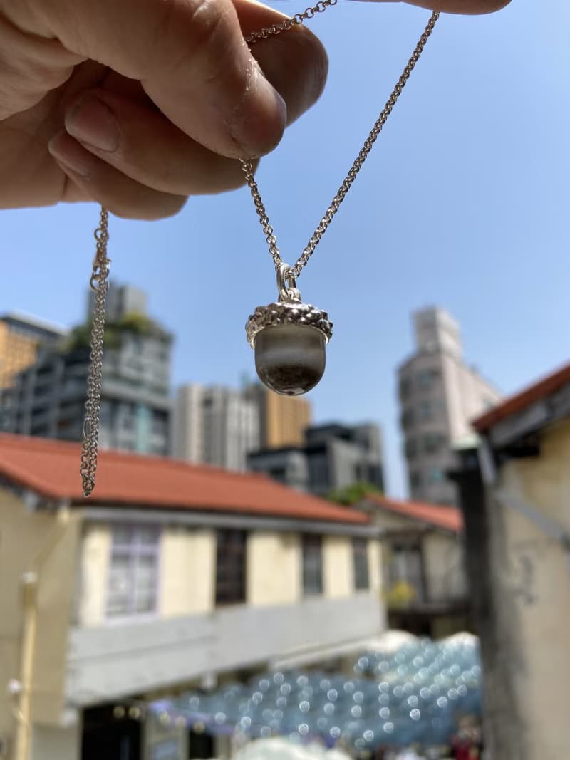 純銀 橡果 骨灰 項鍊 無吊牌 S330