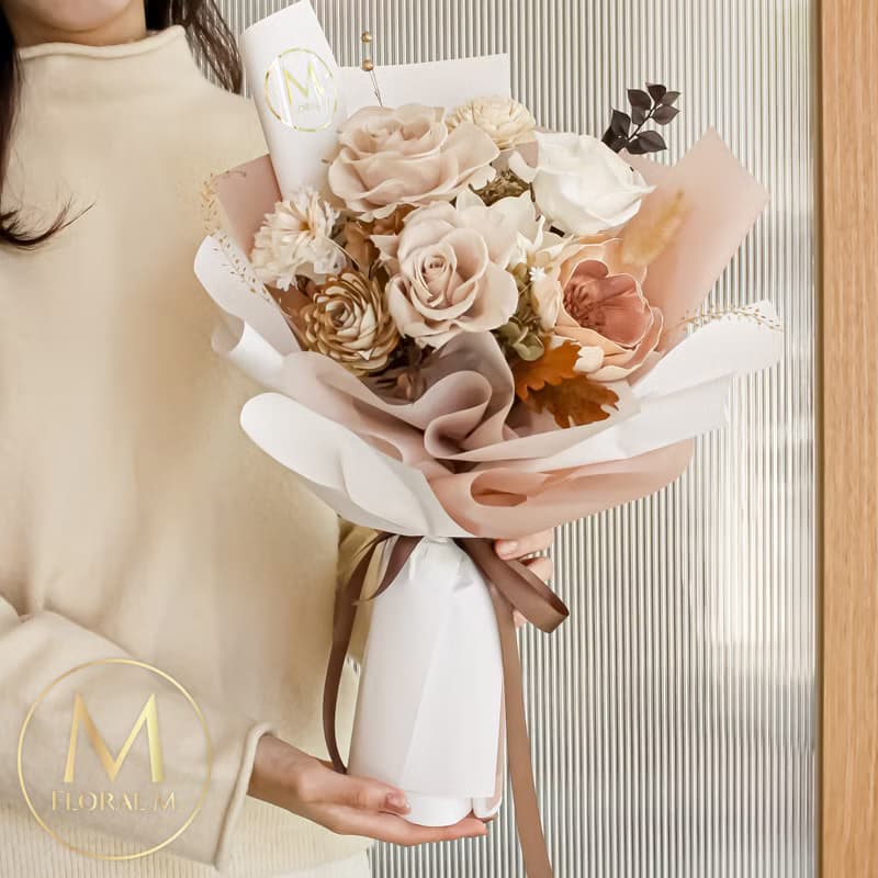 經典海鹽太妃糖永生花束(贈送5ml香氛油)