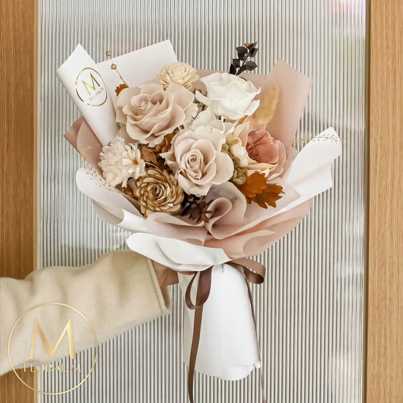 經典海鹽太妃糖永生花束(贈送5ml香氛油)
