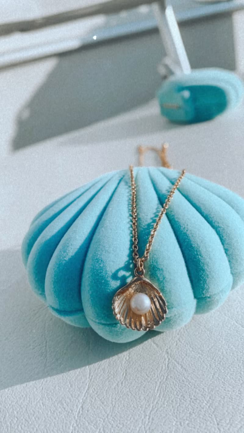 珍珠貝殼黃銅金色寶藏項鍊 GOLDEN TREASURE