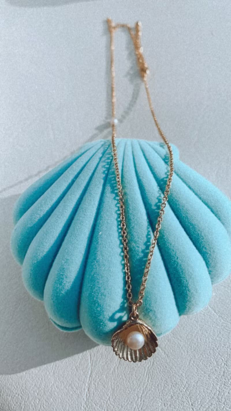 珍珠貝殼黃銅金色寶藏項鍊 GOLDEN TREASURE