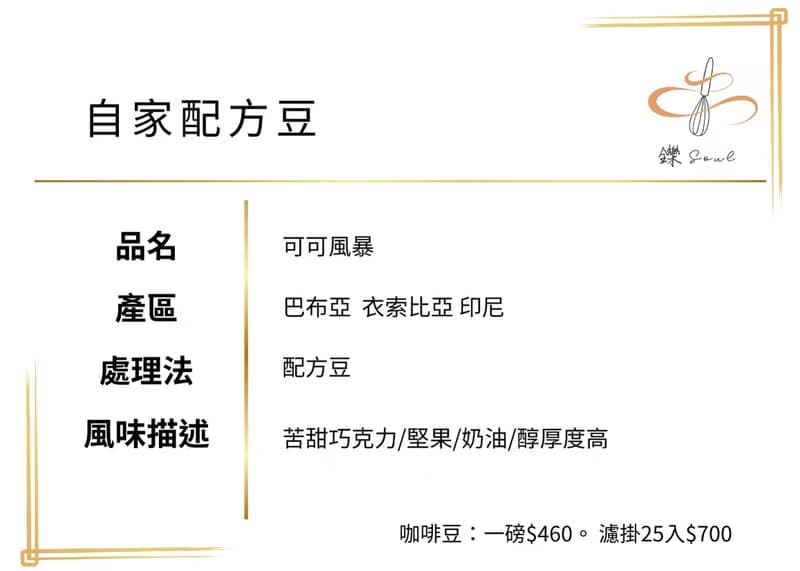 可可風暴 義式配方咖啡豆 深焙  自家烘焙配方豆 鑠咖啡