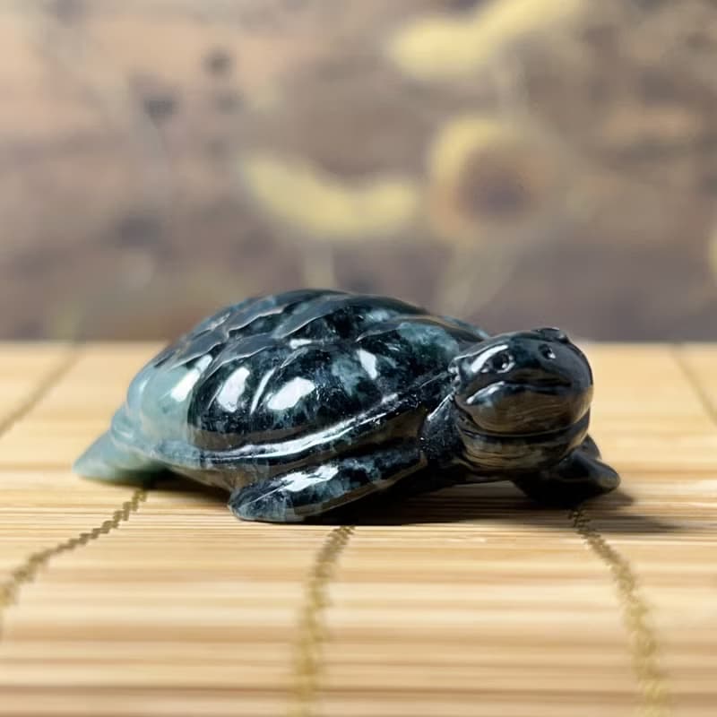 【吉祥‧長壽】飄花翡翠烏龜 | 天然緬甸A貨翡翠 | 送禮