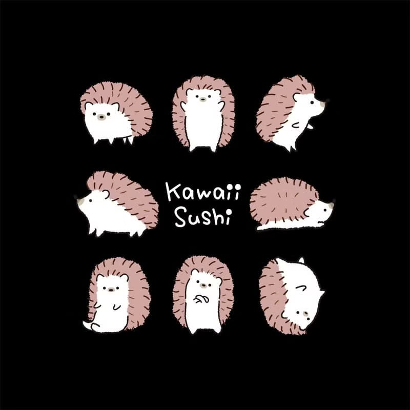中性短袖棉T Kawaii Sushi 刺蝟壽司 T恤 PS268
