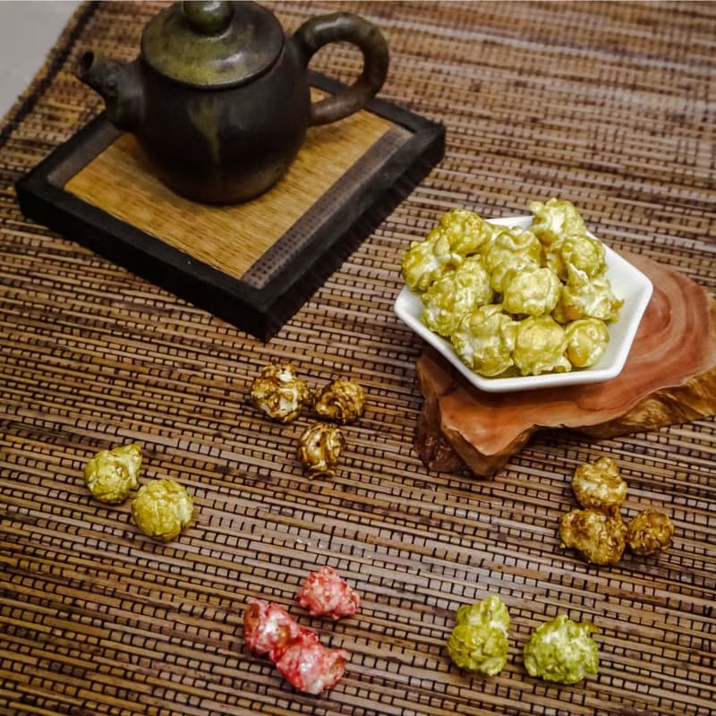 【文山包種茶爆米花】真茶葉茶香爆米花 | 台灣頂級茶葉茶粉