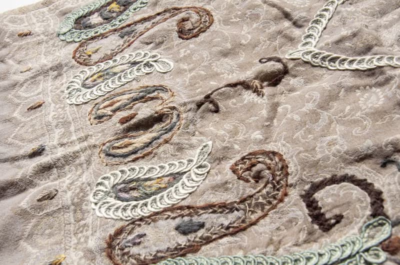 喀什米爾Cashmere/水煮羊毛披肩/針織圍巾/刺繡圍巾/羊絨披巾-花