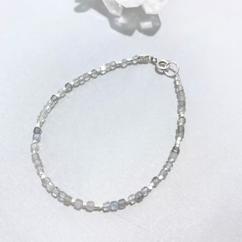 Ops Labradorite bracelet -拉長石/純銀/幸運/限定/小方糖/手鍊