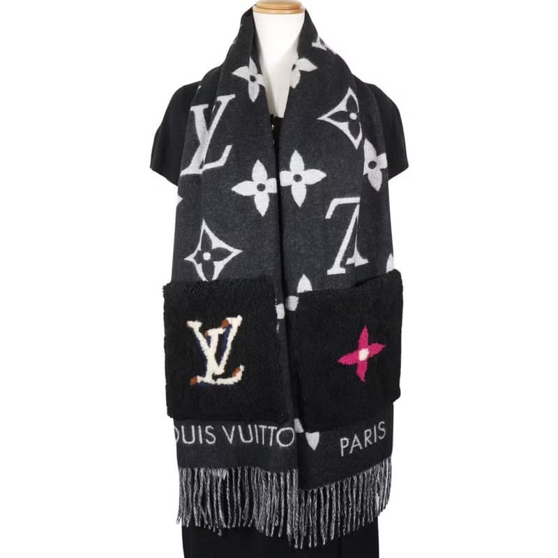 【日本直送】ルイ・ヴィトン LOUIS VUITTON エシャルプ・コールド レイキャビック マフラー ムートンテディ M76567 レディース【中古】
