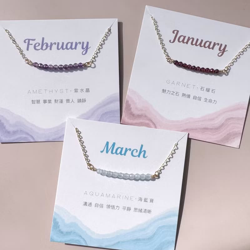 / 誕生石 / 6月生日石 天然水晶項鍊 鍍14K金項鏈  閨蜜姊妹禮物