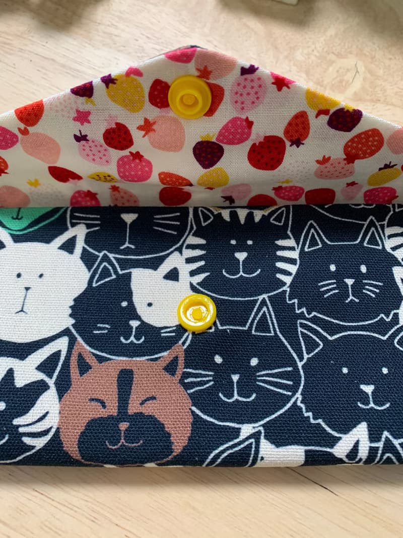 文青風環保純棉筷袋 喵喵大頭貼 耐看湛藍 超萌 日本 潮物 收納