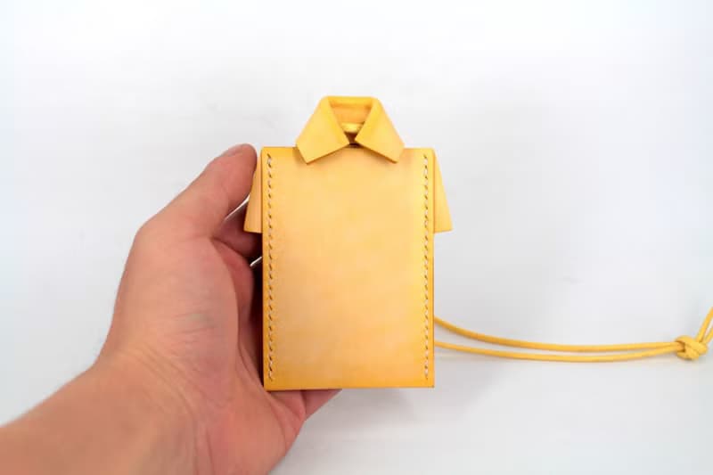 MOOS X WASOME ORIGAMI 植鞣牛革 全人手縫製 證件套 (黃色)