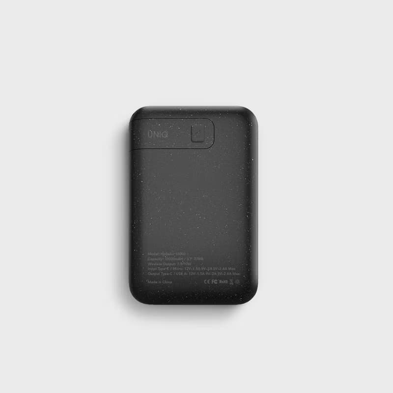 HydeAir 無線快充帶支架螢幕行動電源10000mAH-黑色