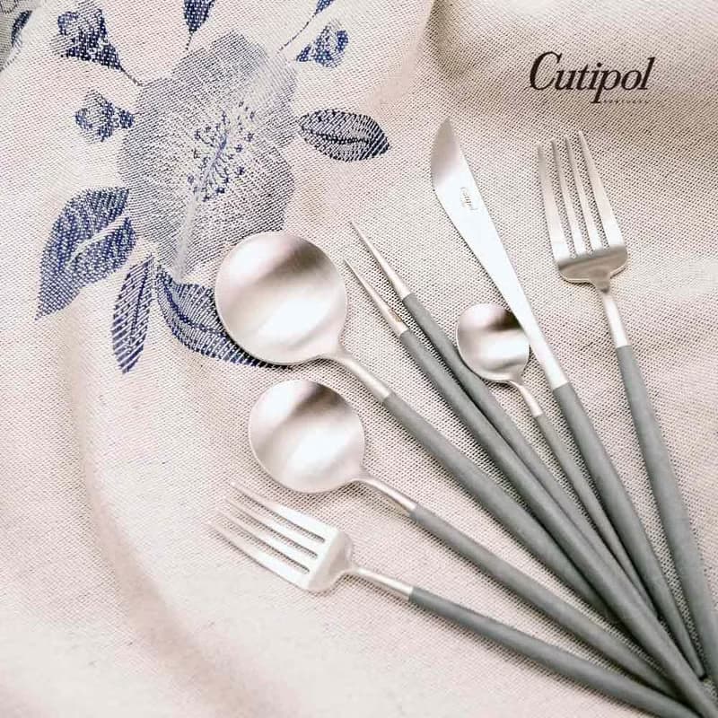 葡萄牙Cutipol GOA系列灰柄主餐四件組(刀叉匙+咖啡匙)