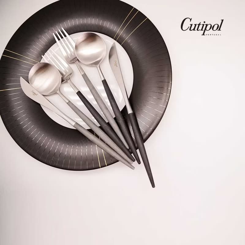 葡萄牙Cutipol GOA系列灰柄主餐四件組(刀叉匙+咖啡匙)