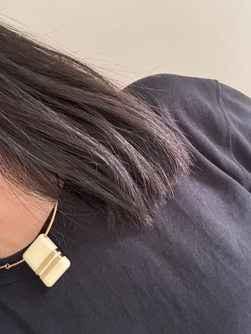 古董金色方形翻轉項鍊 AVON 1976 N715