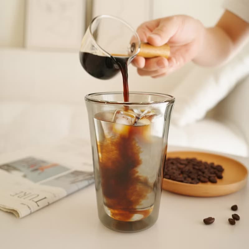 PURE雙層玻璃杯-清透/透黑