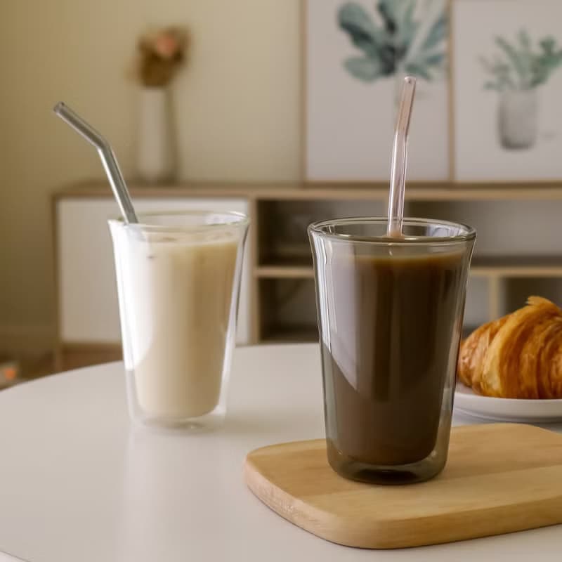 PURE雙層玻璃杯-清透/透黑