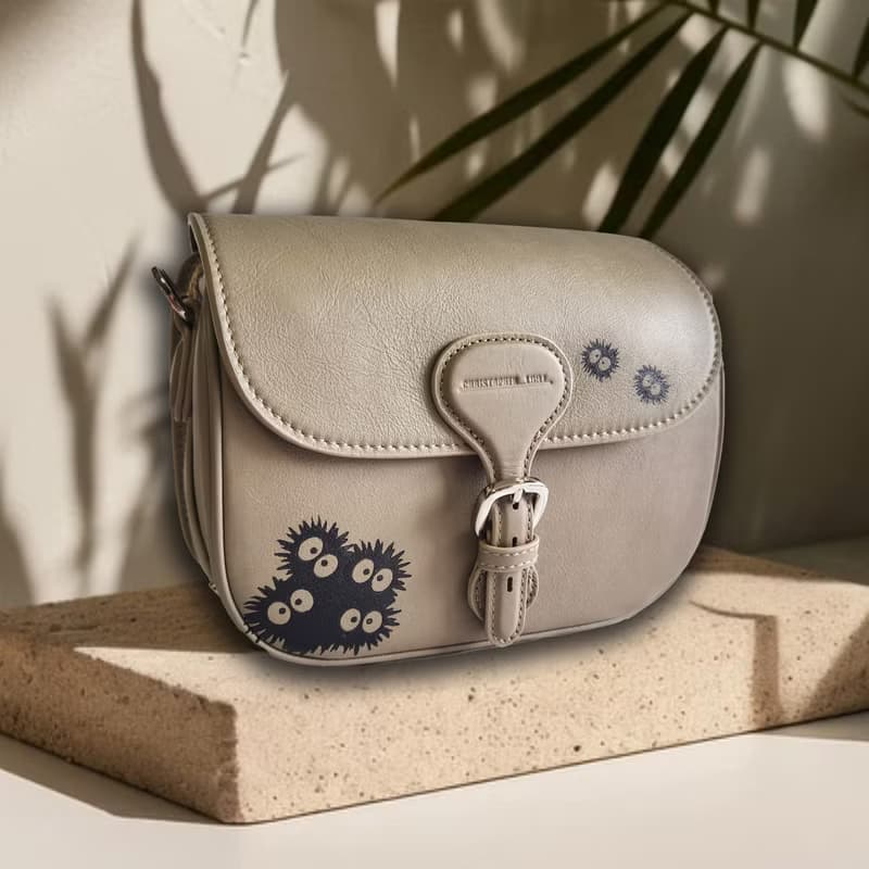 手繪煤炭Saddle 真皮手袋,托特包,斜背包,斜孭袋 大象灰