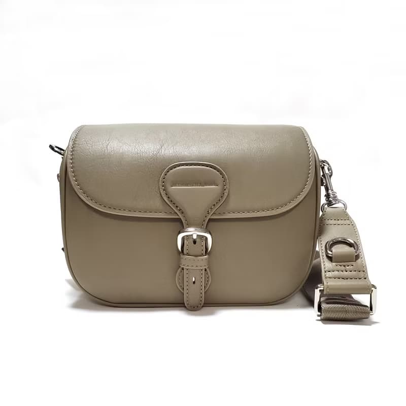 手繪煤炭Saddle 真皮手袋,托特包,斜背包,斜孭袋 大象灰