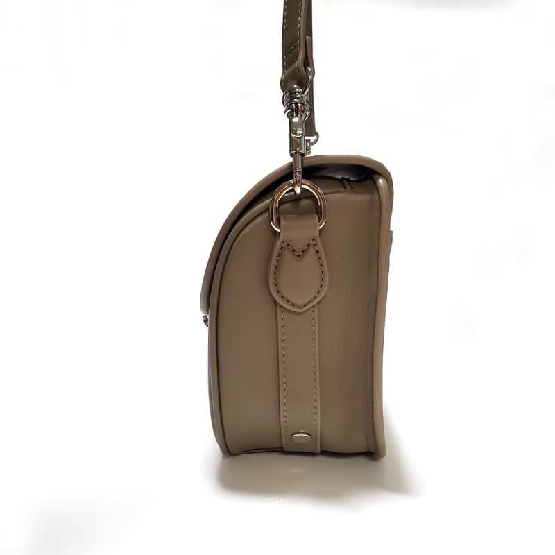 手繪煤炭Saddle 真皮手袋,托特包,斜背包,斜孭袋 大象灰