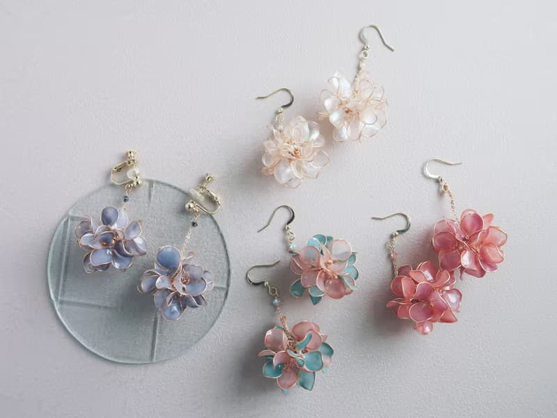 心花開 花球耳環 紫色-手作水晶花 樹脂飾品 禮物 閨蜜飾品