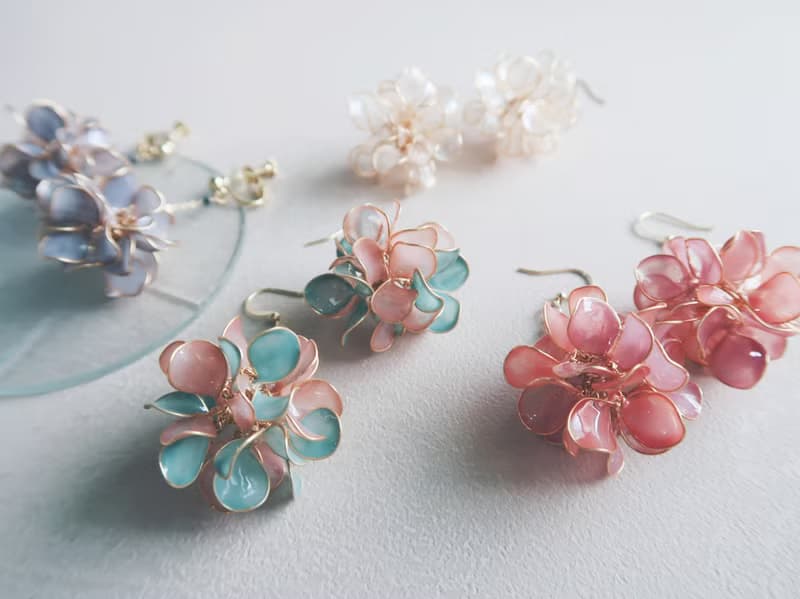 心花開 花球耳環 紫色-手作水晶花 樹脂飾品 禮物 閨蜜飾品