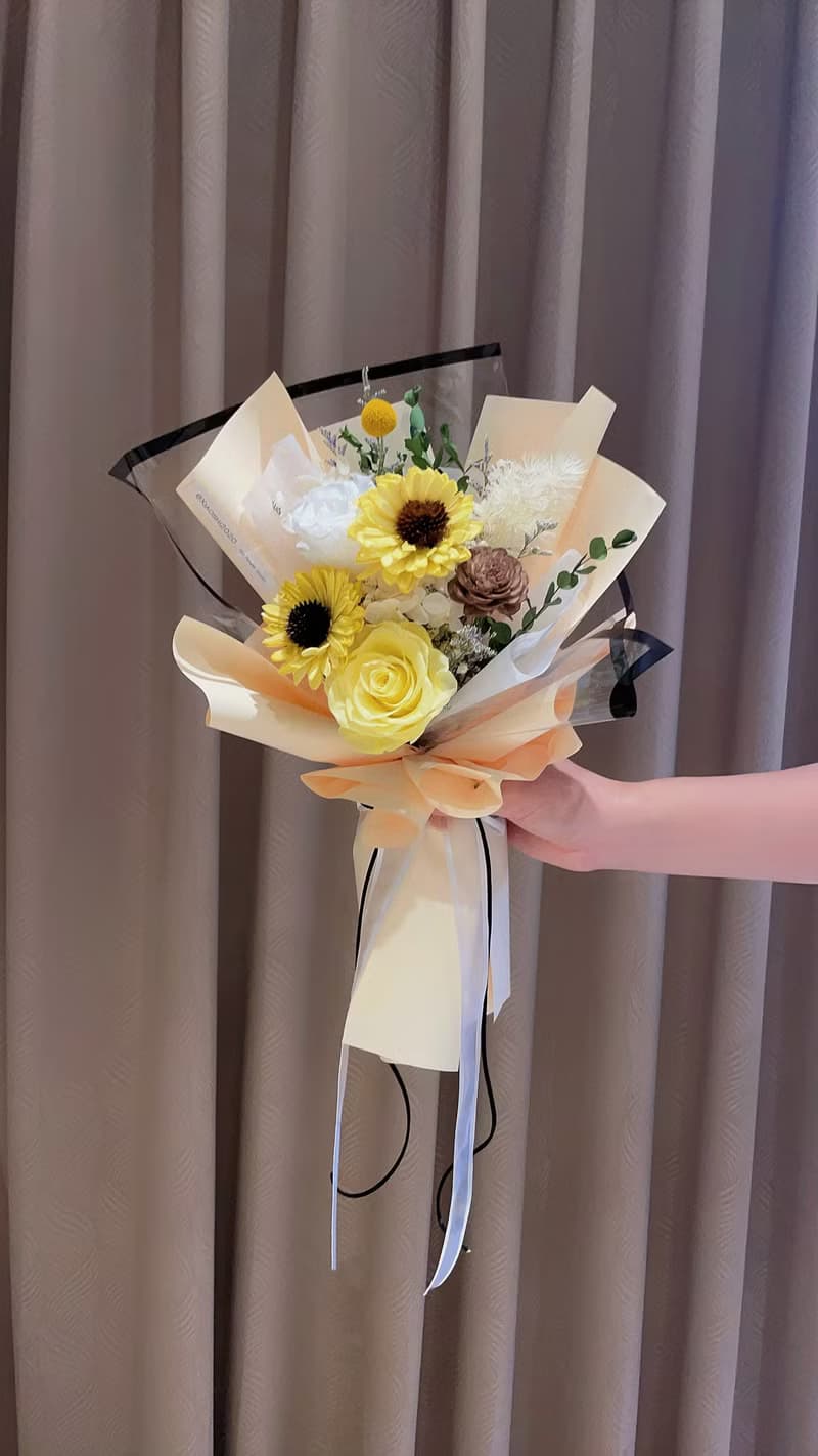 畢業花束 乾燥花花束 向日葵花束 太陽花花束 乾燥花束 畢業禮物