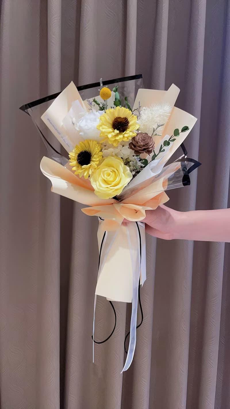 畢業花束 乾燥花花束 向日葵花束 太陽花花束 乾燥花束 畢業禮物