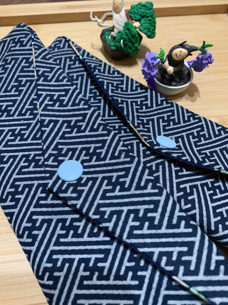 文青風環保筷袋 ~綻放 優質藍 日系 純棉 收納 手作餐具袋