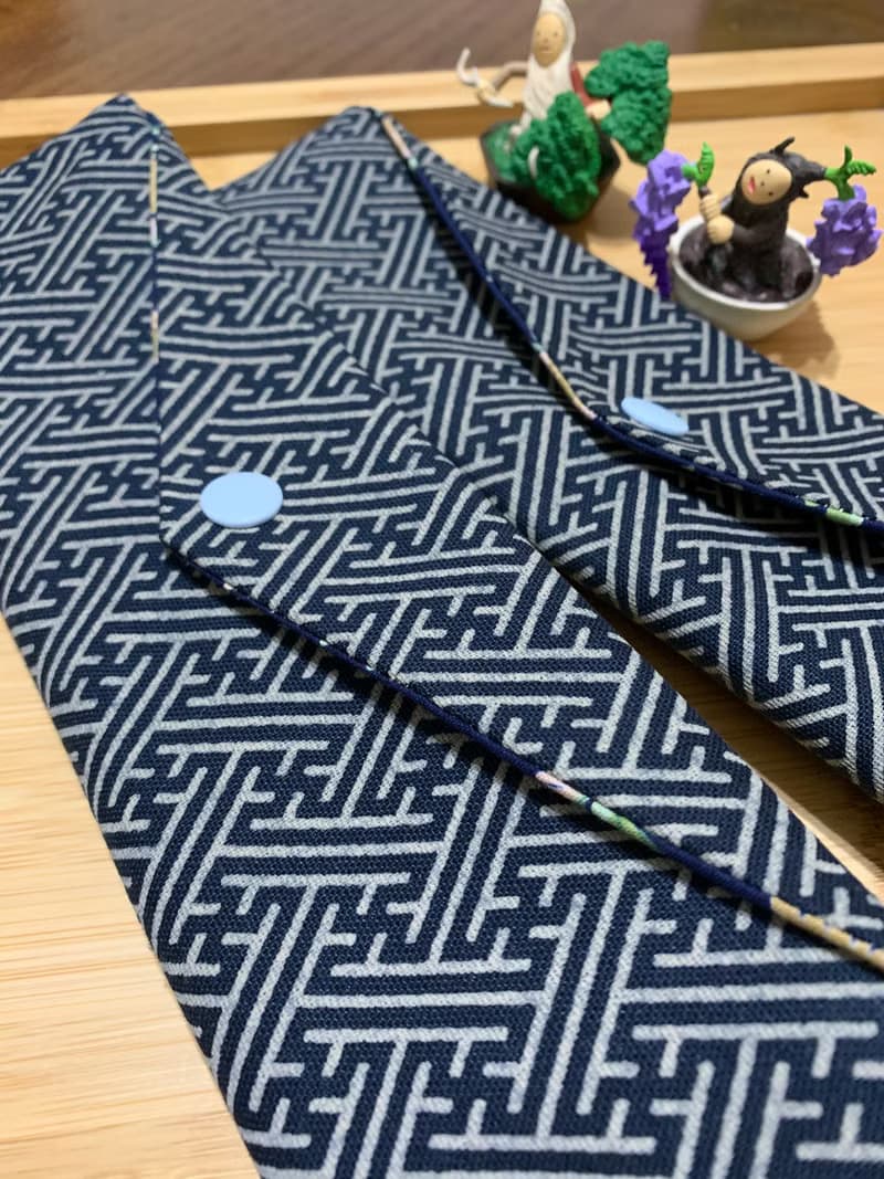 文青風環保筷袋 ~綻放 優質藍 日系 純棉 收納 手作餐具袋