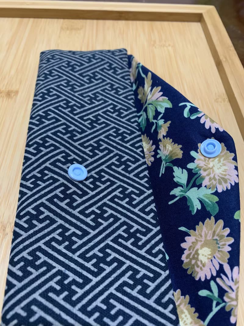 文青風環保筷袋 ~綻放 優質藍 日系 純棉 收納 手作餐具袋