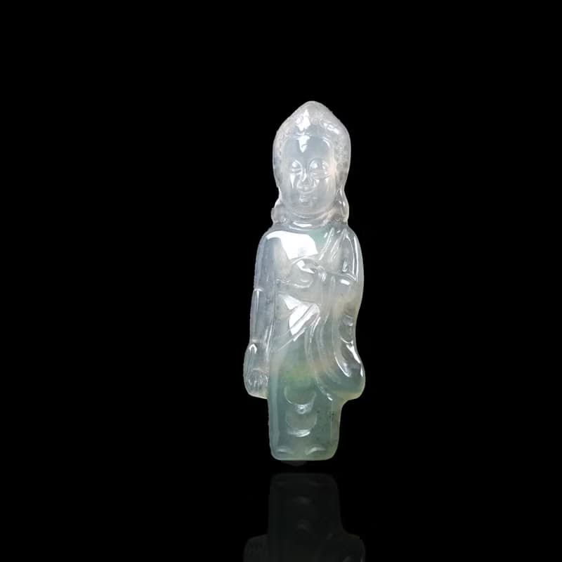 【屬狗屬豬本命佛】冰種飄綠翡翠阿彌陀佛 |天然緬甸玉翡翠 |送禮