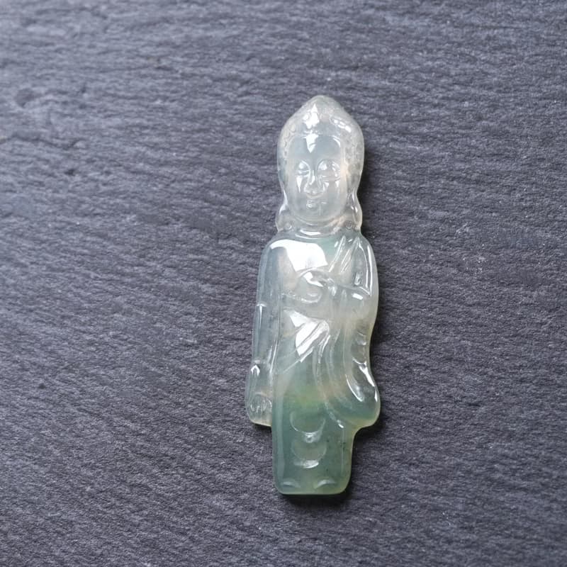 【屬狗屬豬本命佛】冰種飄綠翡翠阿彌陀佛 |天然緬甸玉翡翠 |送禮