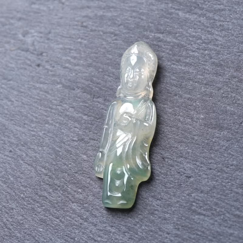 【屬狗屬豬本命佛】冰種飄綠翡翠阿彌陀佛 |天然緬甸玉翡翠 |送禮